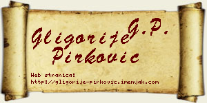 Gligorije Pirković vizit kartica